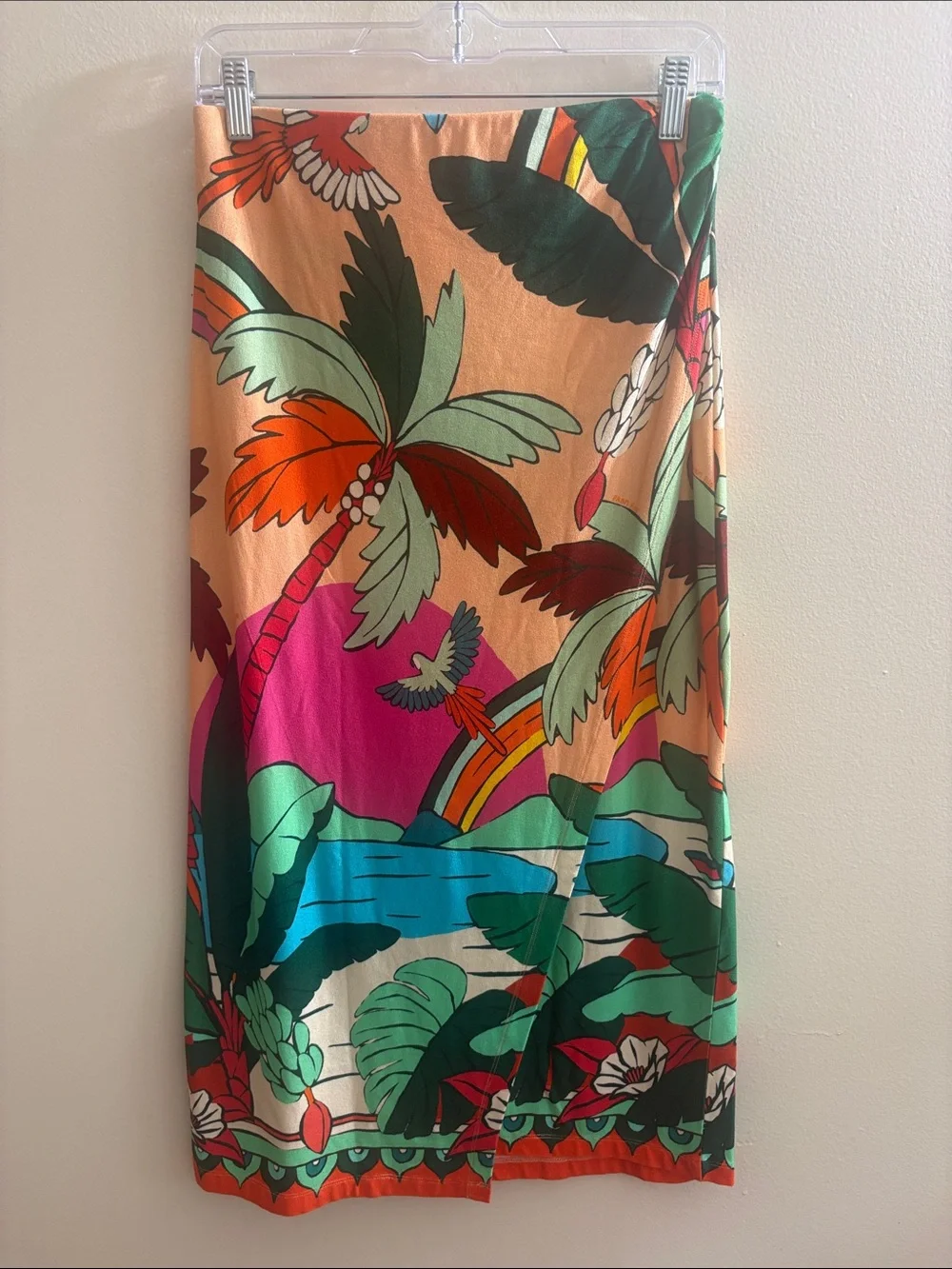 Farm Rio × Anthropologie Printed Wrap MIDI Skirt – Size S - Picture 6 of 10